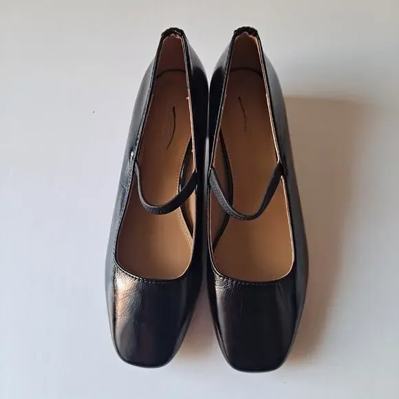 NWOB Madewell Greta Leather Square Toe Mary Jane Pumps True Black Womens Size 8 - Picture 9 of 15